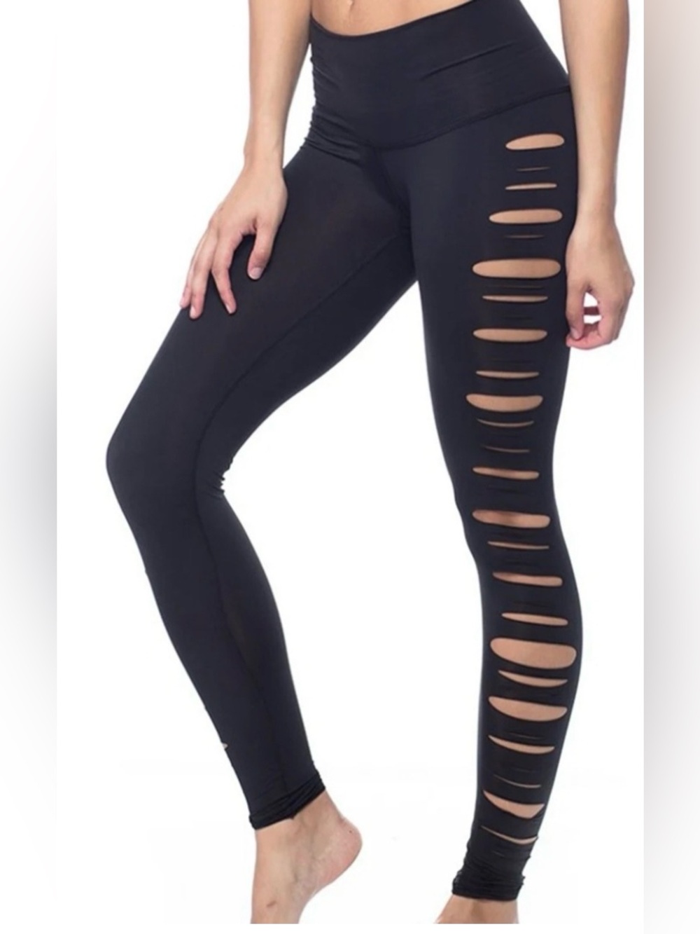 teeki Jimi Slashed Side-Cut Leggings. Size M